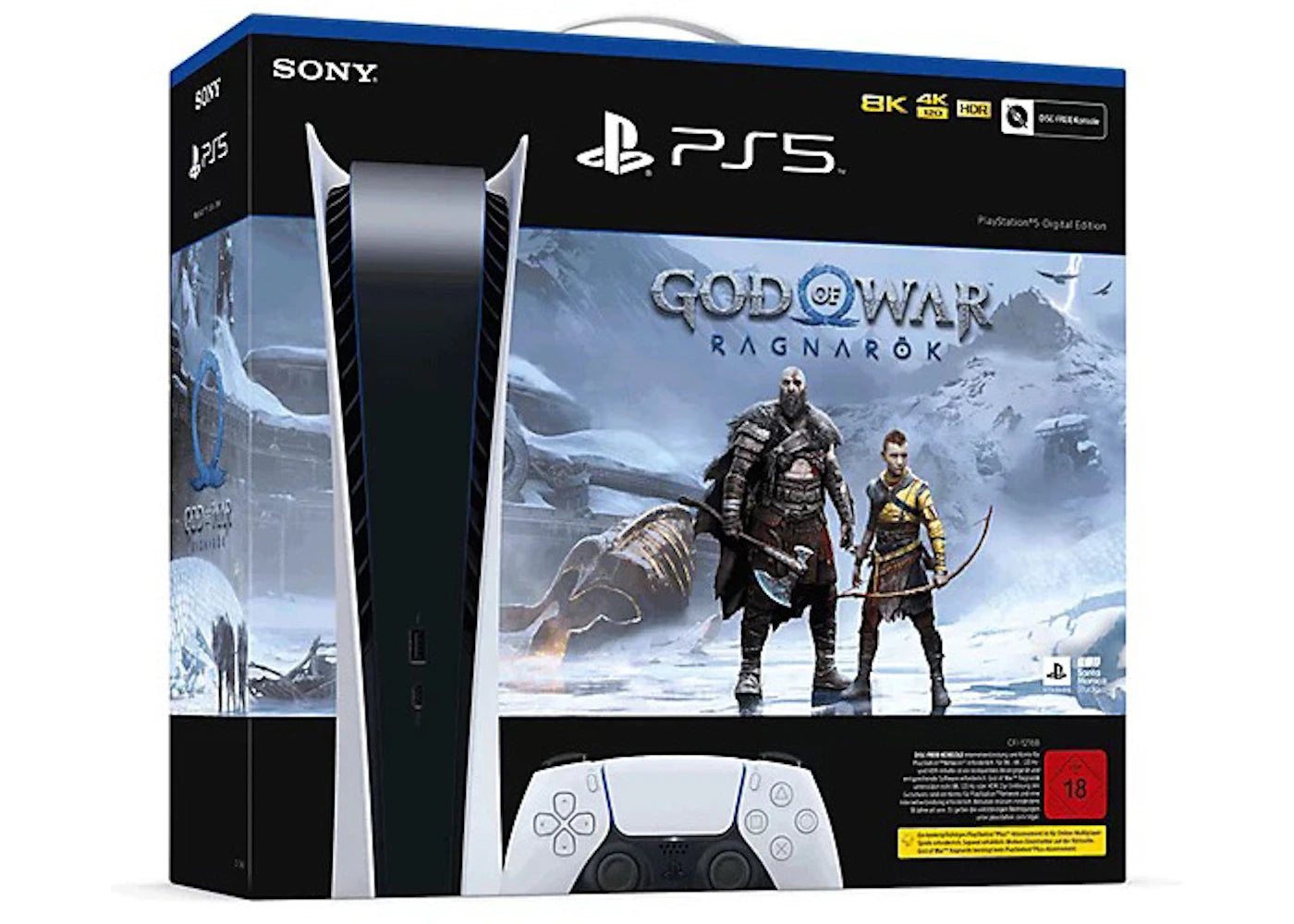 Sony PlayStation 5 PS5 Digital Edition God of War Ragnarök (UK Plug) Console Bundle