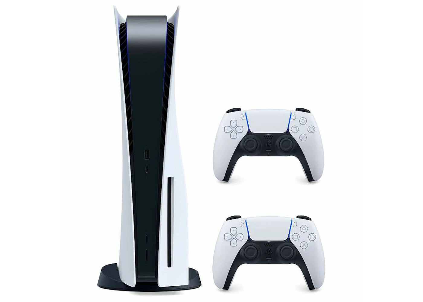 Sony Sony Playstation 5 PS5 Disc Console with Extra DualSense Wireless Controller Bundle (US Plug) 3005718-3005715/3006634 Glacier White