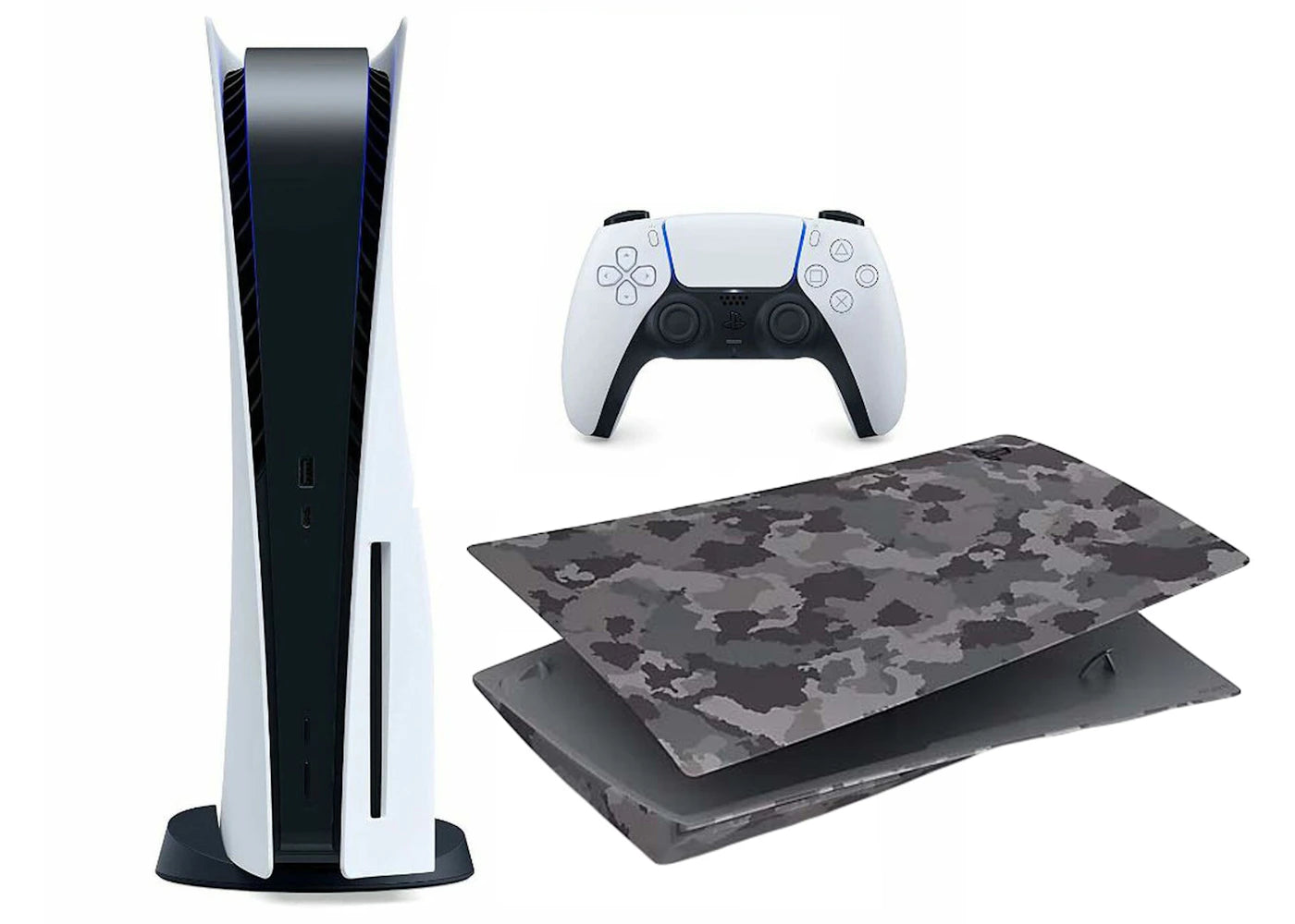 Sony Playstation 5 PS5 Disc Console with PS5 Console Cover (US Plug) 1000032115/1000031418 Camo Grey
