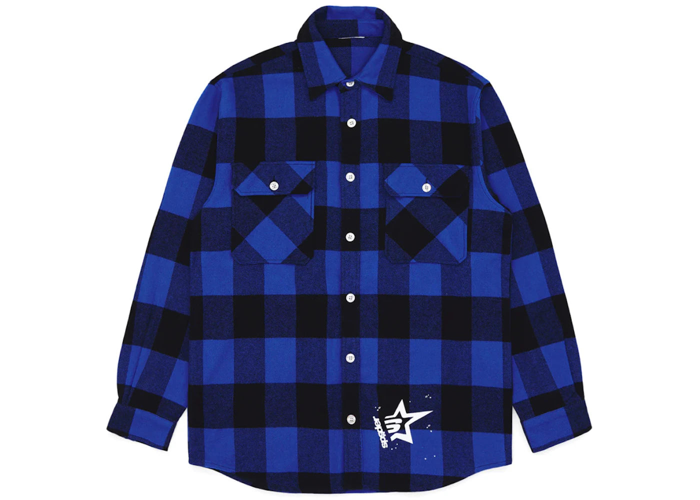 Sp5der 5 Flannel Shirt Blue Plaid