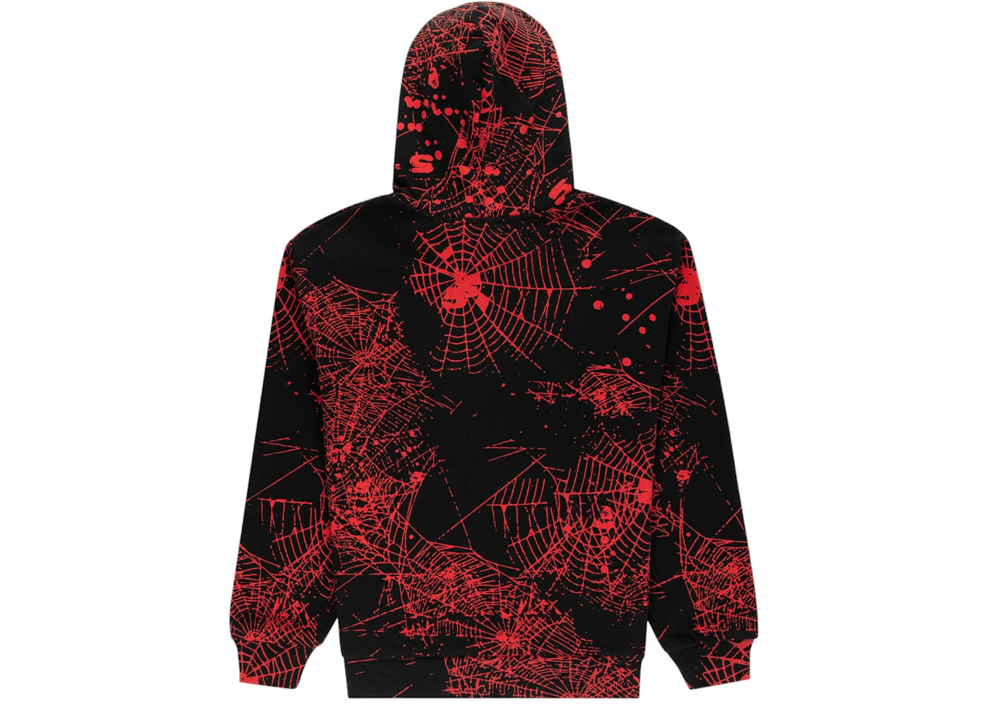Sp5der AOP Web V2 Zip Up Hoodie Black