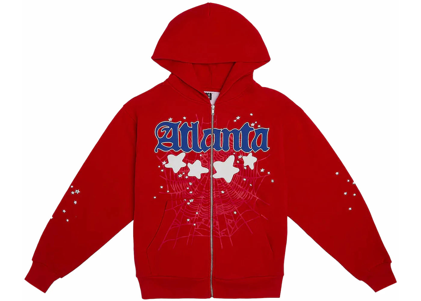 Sp5der Atlanta Zip Up Hoodie Red