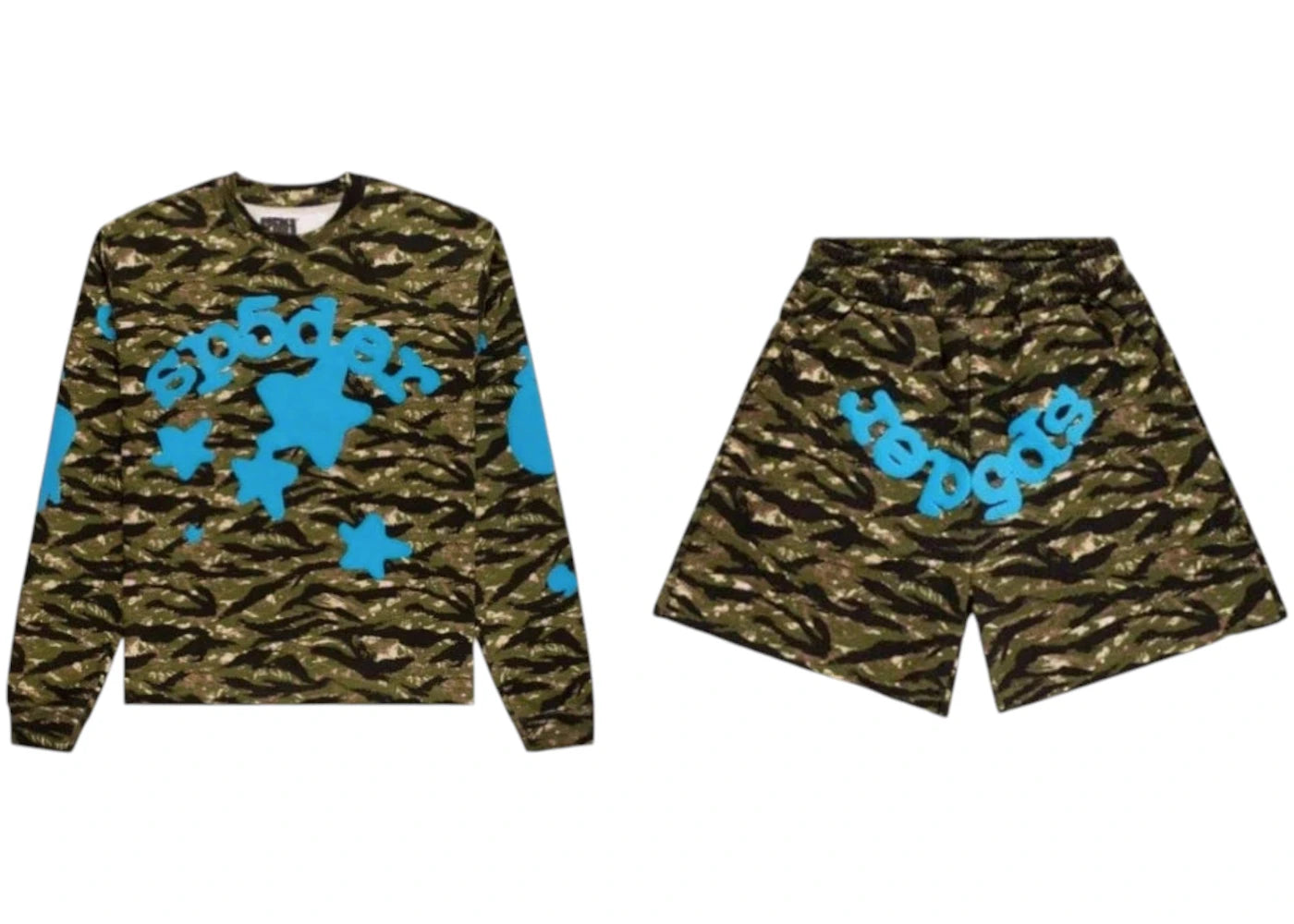Sp5der Beluga L/S Shirt & Short Set Tiger Camo