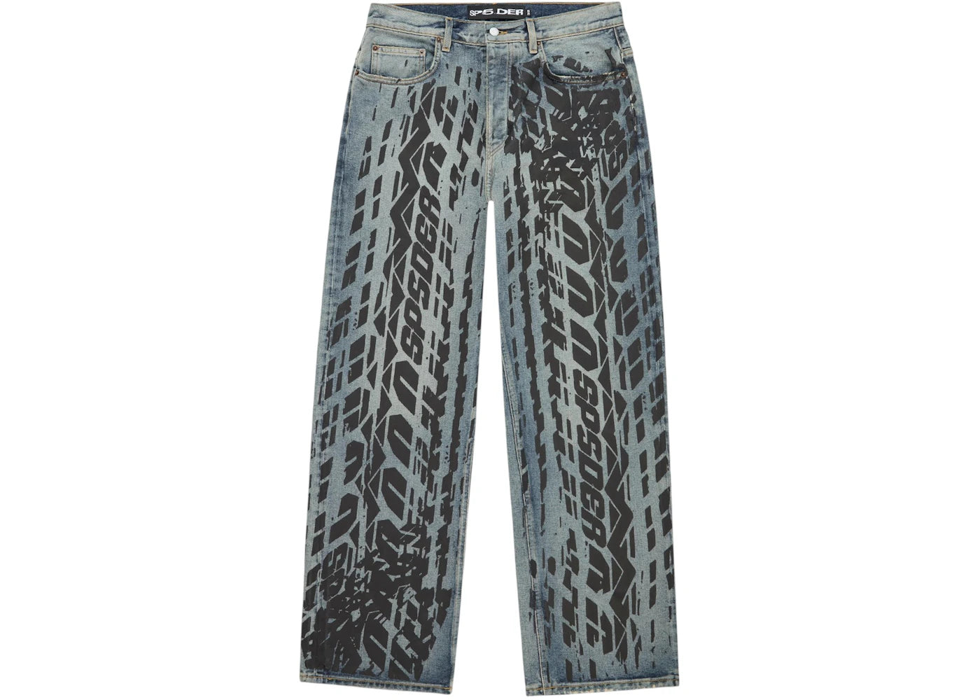 Sp5der Burnout Denim Jeans Indigo