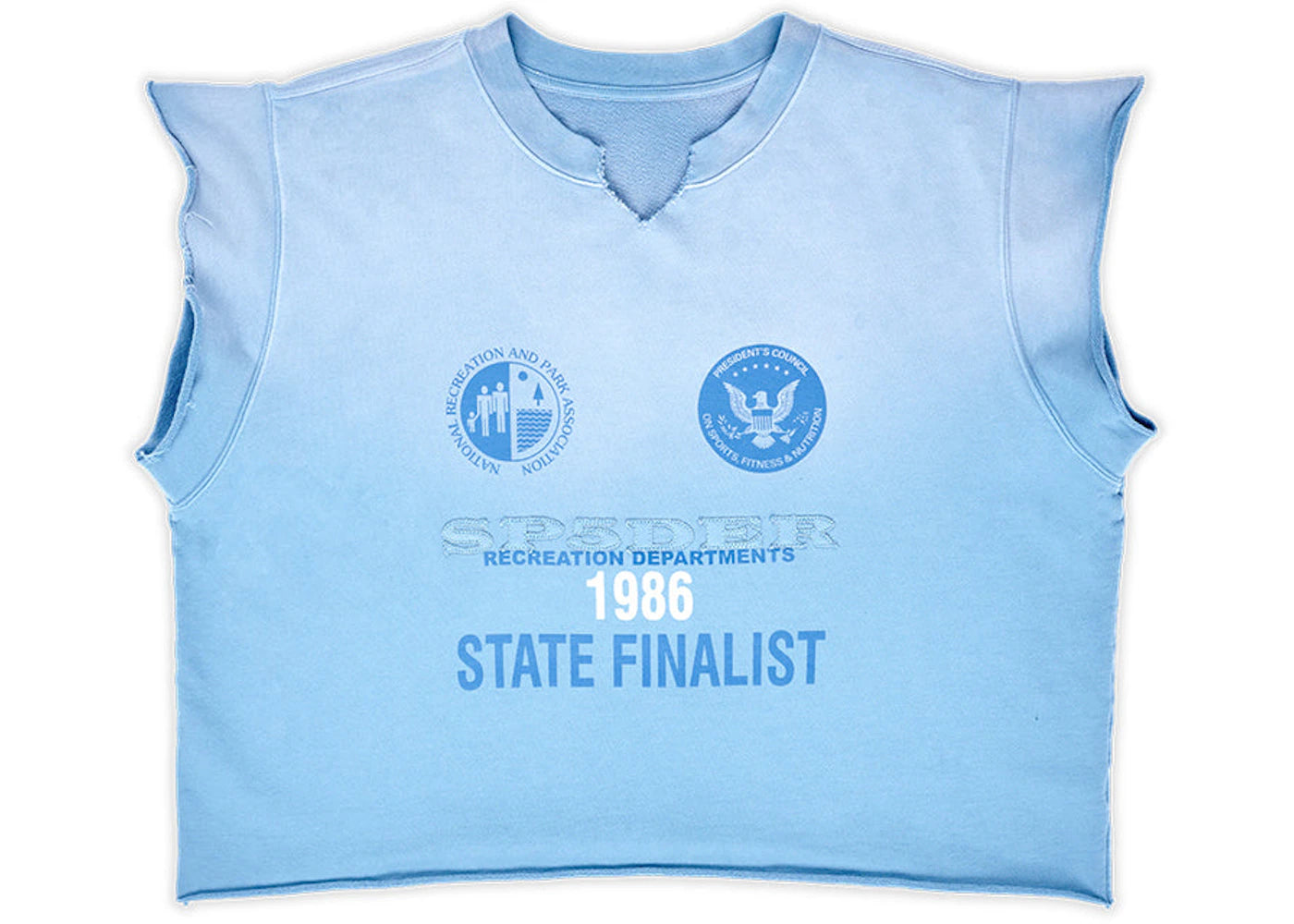 Sp5der Cut Sweatshirt Vintage Blue