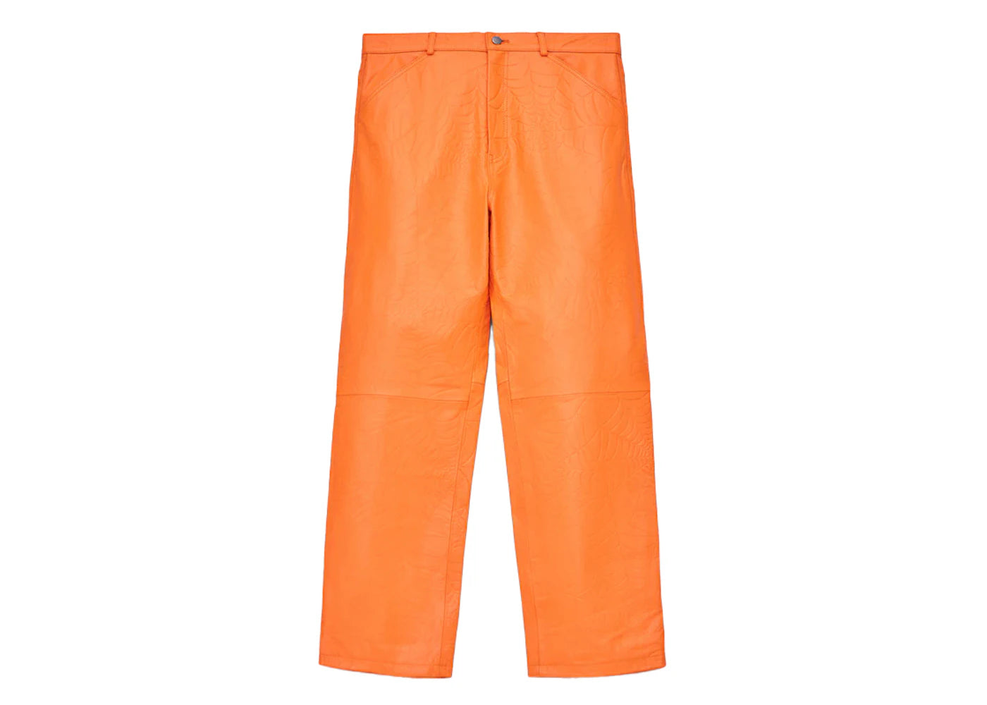 Sp5der Debossed Web Leather Pant Orange