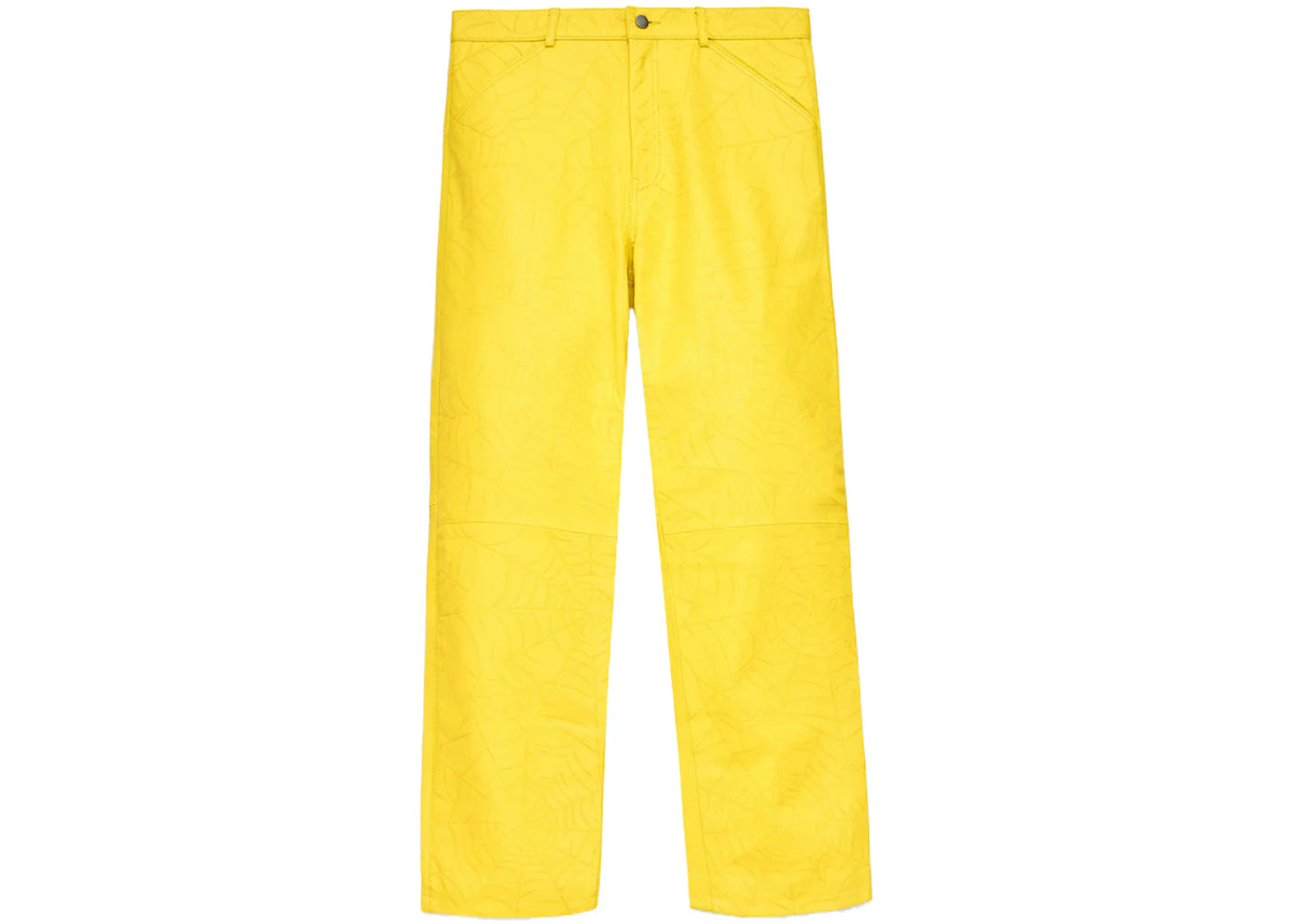 Sp5der Debossed Web Leather Pant Yellow