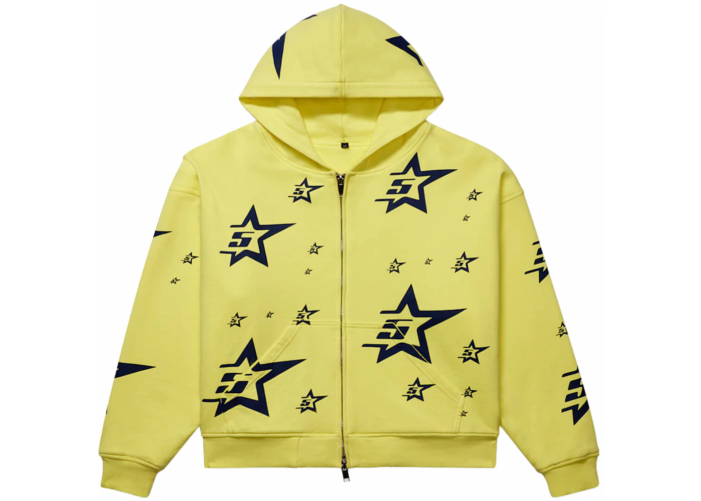 Sp5der Double Layer 5 Star Zip Hoodie Yellow