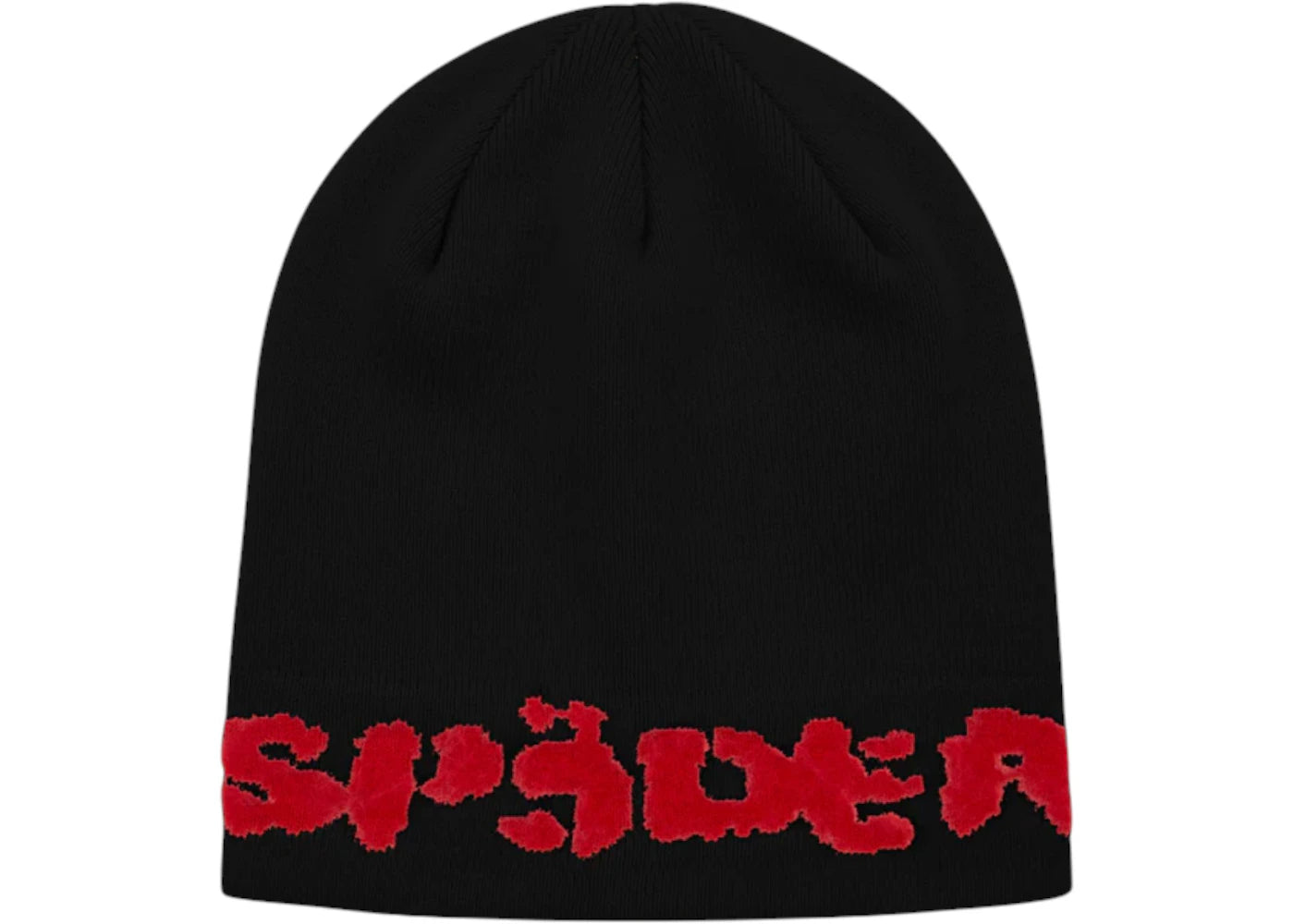 Sp5der Fuzzy Logo Mohair Beanie Black