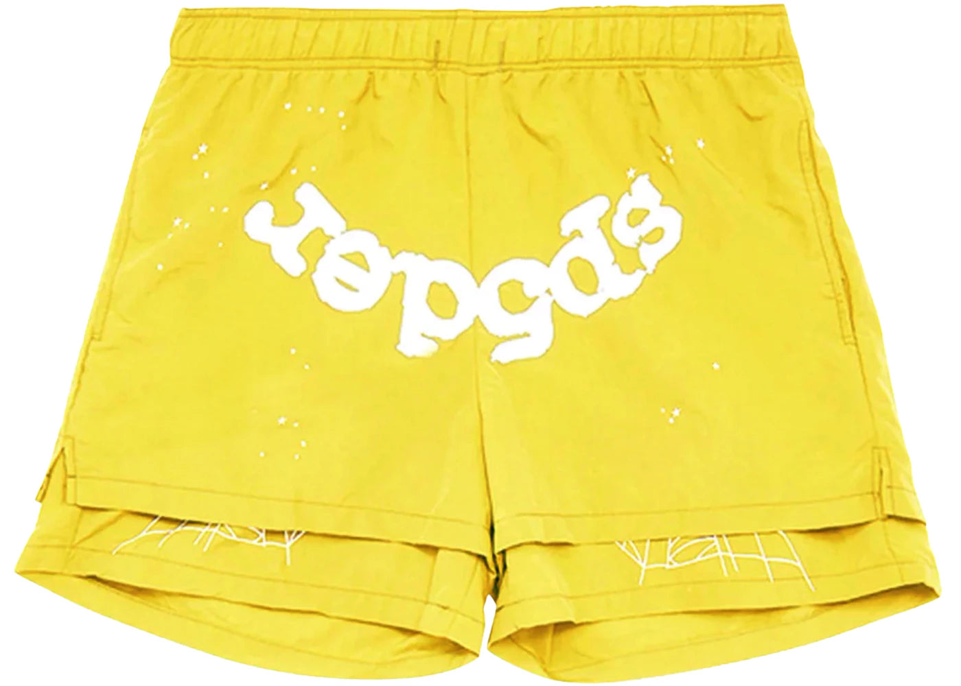 Sp5der Logo Sweatshorts Yellow