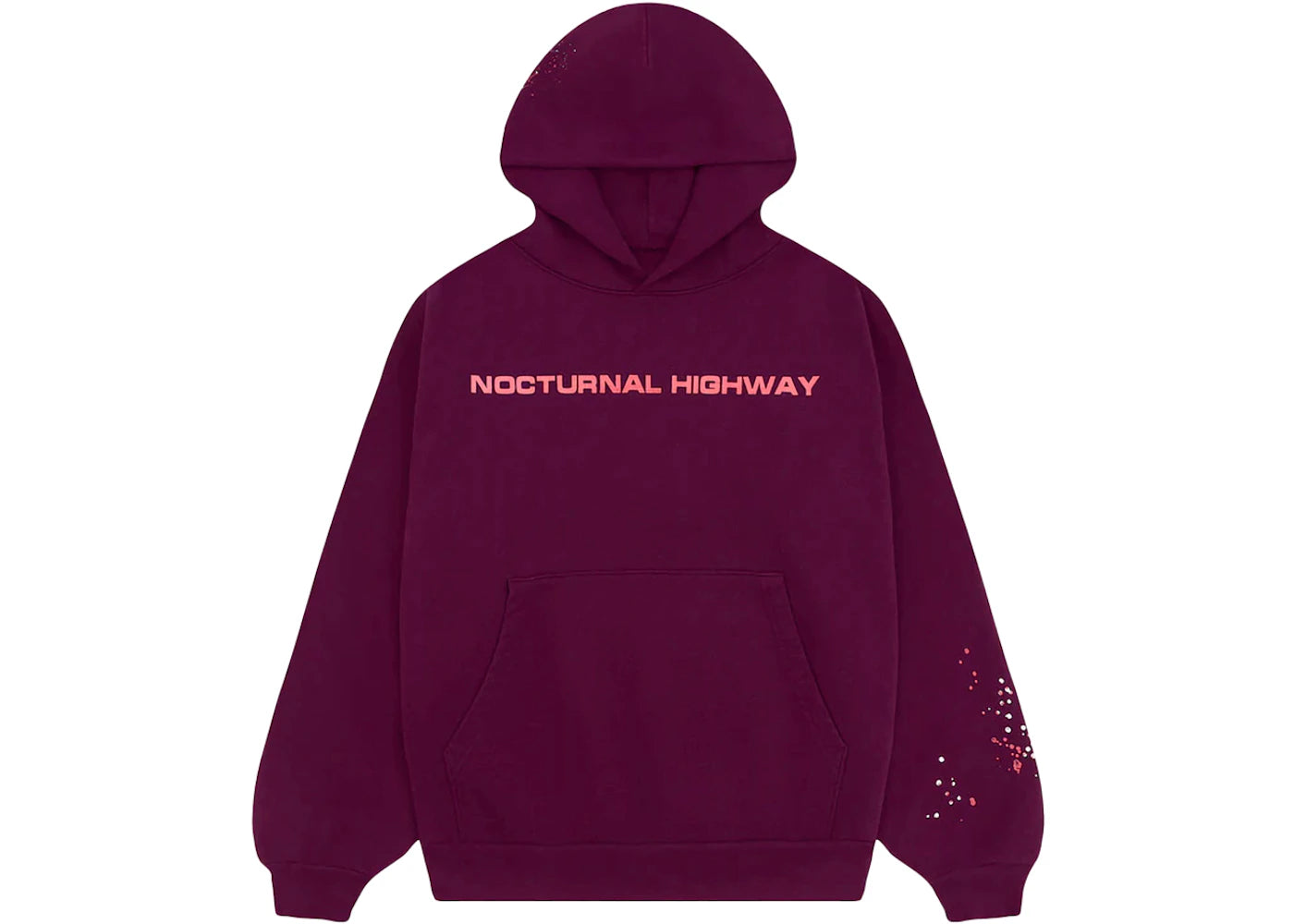 Sp5der Nocturnal Highway Hoodie Burgundy