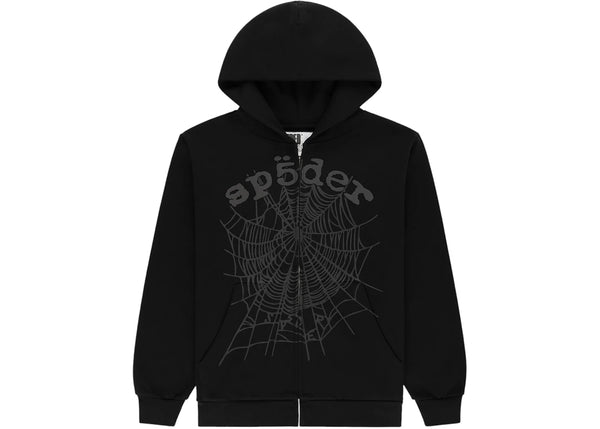 Sp5der OG Web V2 Phantom Zip Up Hoodie Black – Side Kicks