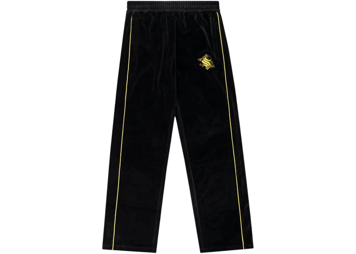 Sp5der Outline Velour Track Pant Black