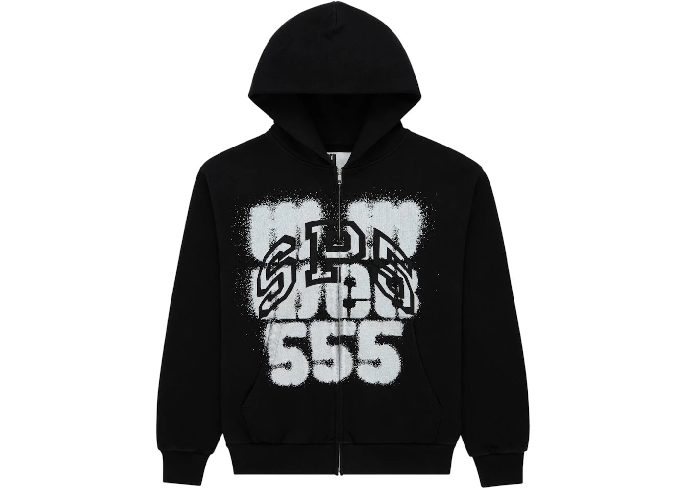 Sp5der SP555 Zip Hoodie Black