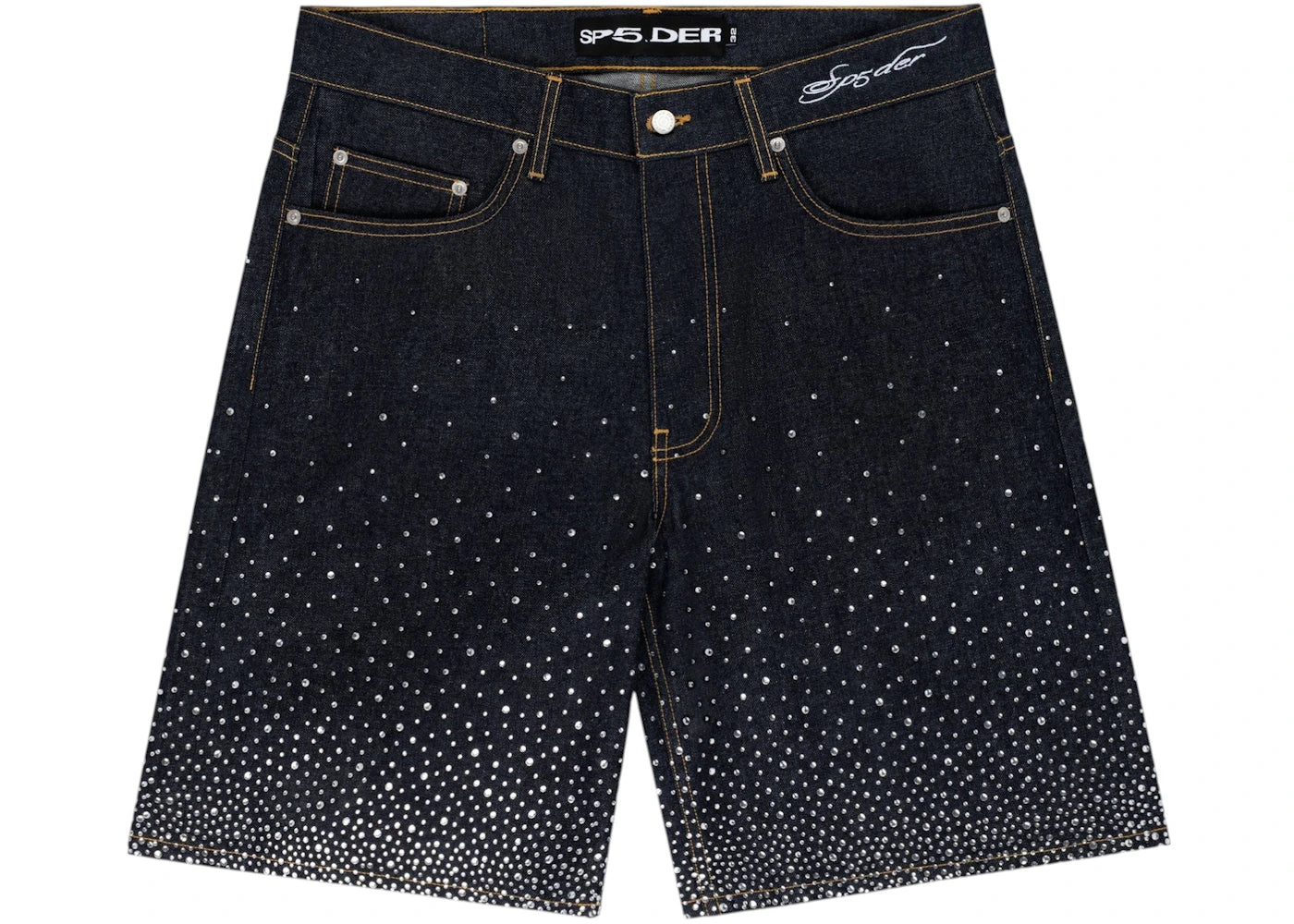 Sp5der Star Dust Denim Short Indigo