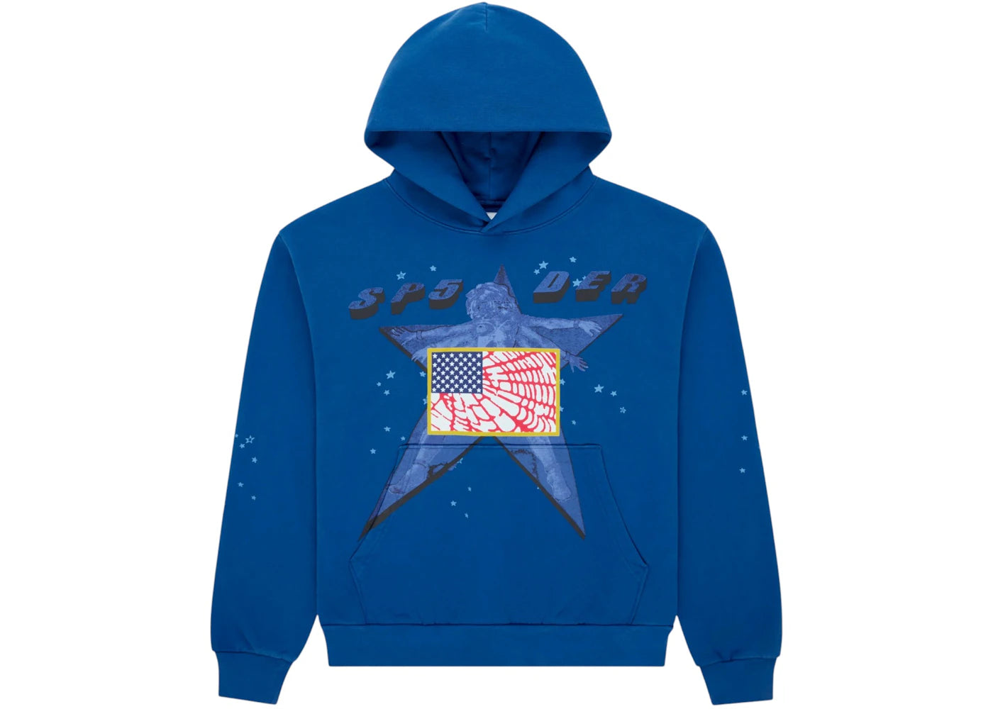 Sp5der Star Girl Hoodie Blue