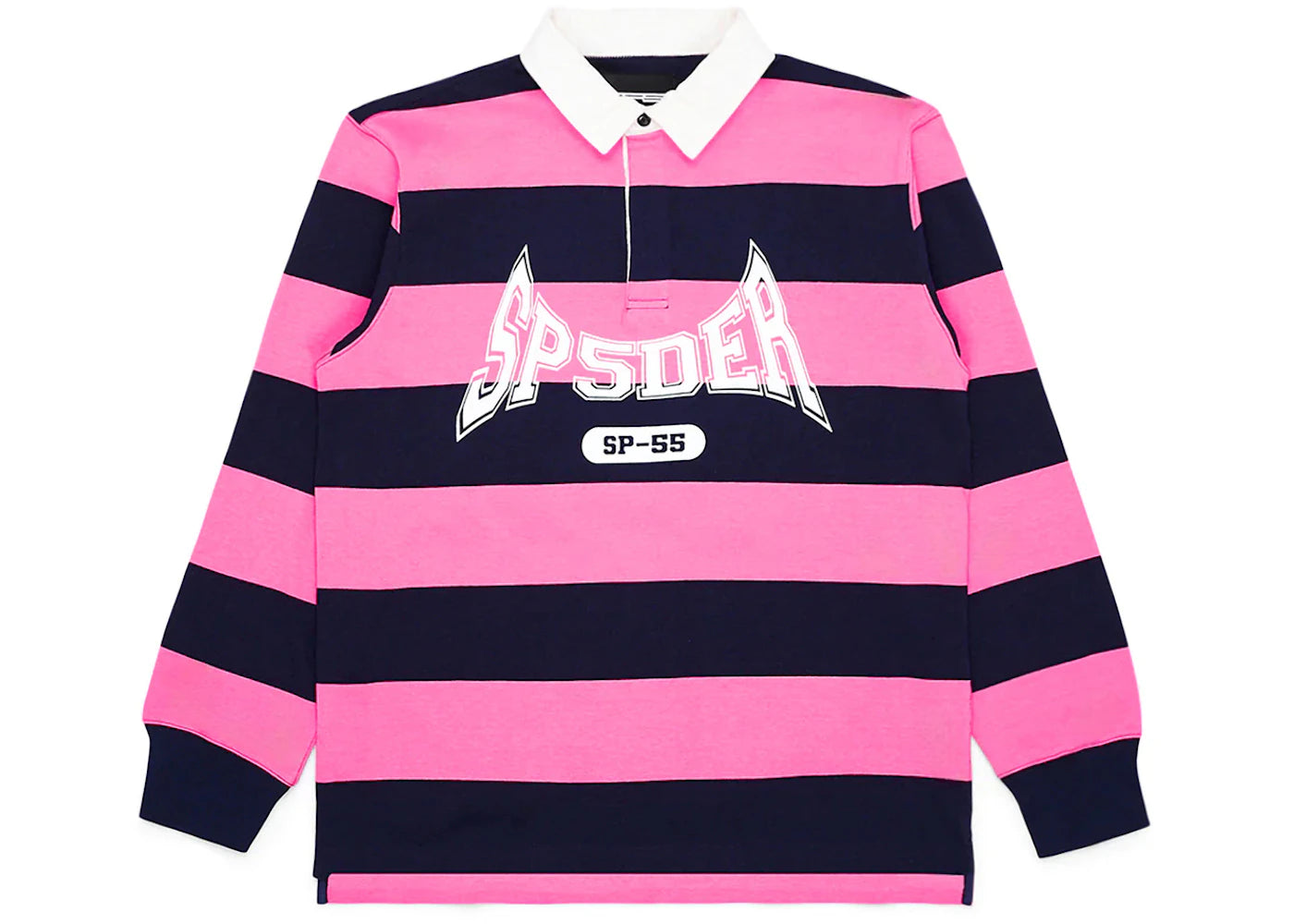 Sp5der T&F Patch Rugby Shirt Pink/Navy