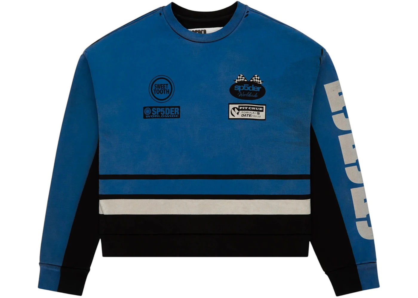 Sp5der Triple Five Crewneck Blue