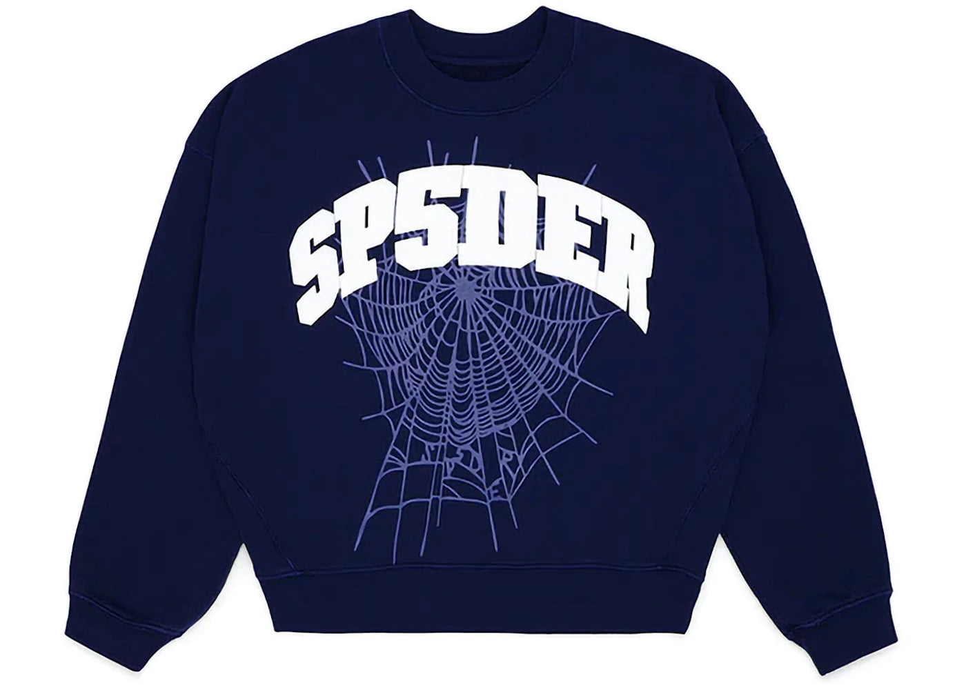 Sp5der Varsity Web Crewneck Navy