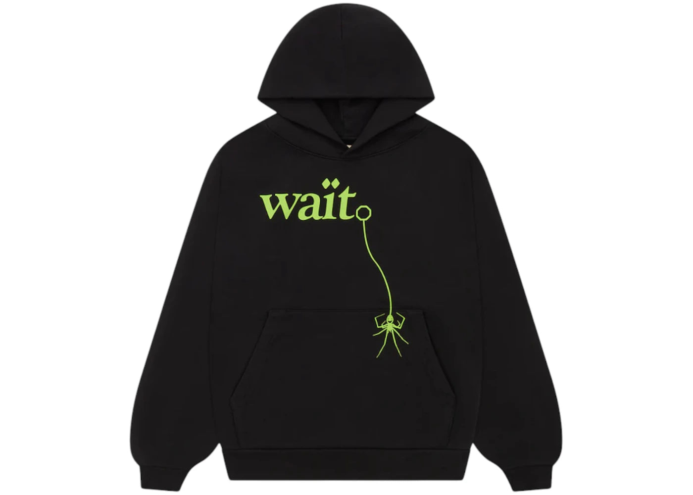 Sp5der Wait Hoodie Black