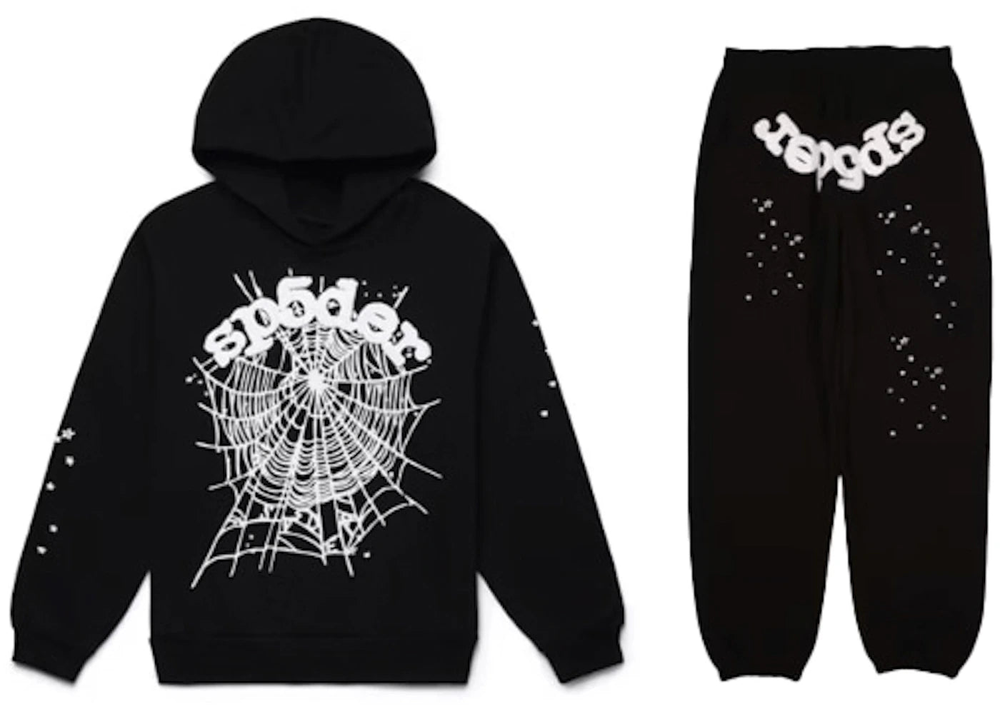 Sp5der Web Hoodie/Sweatpant Set Black