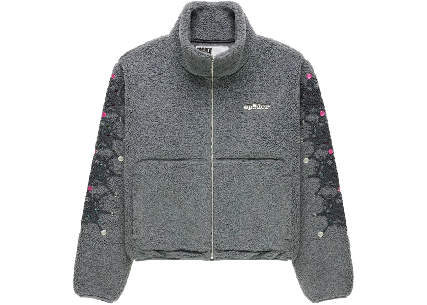 Sp5der Webstone Teddy Fleece Zip Up Slate