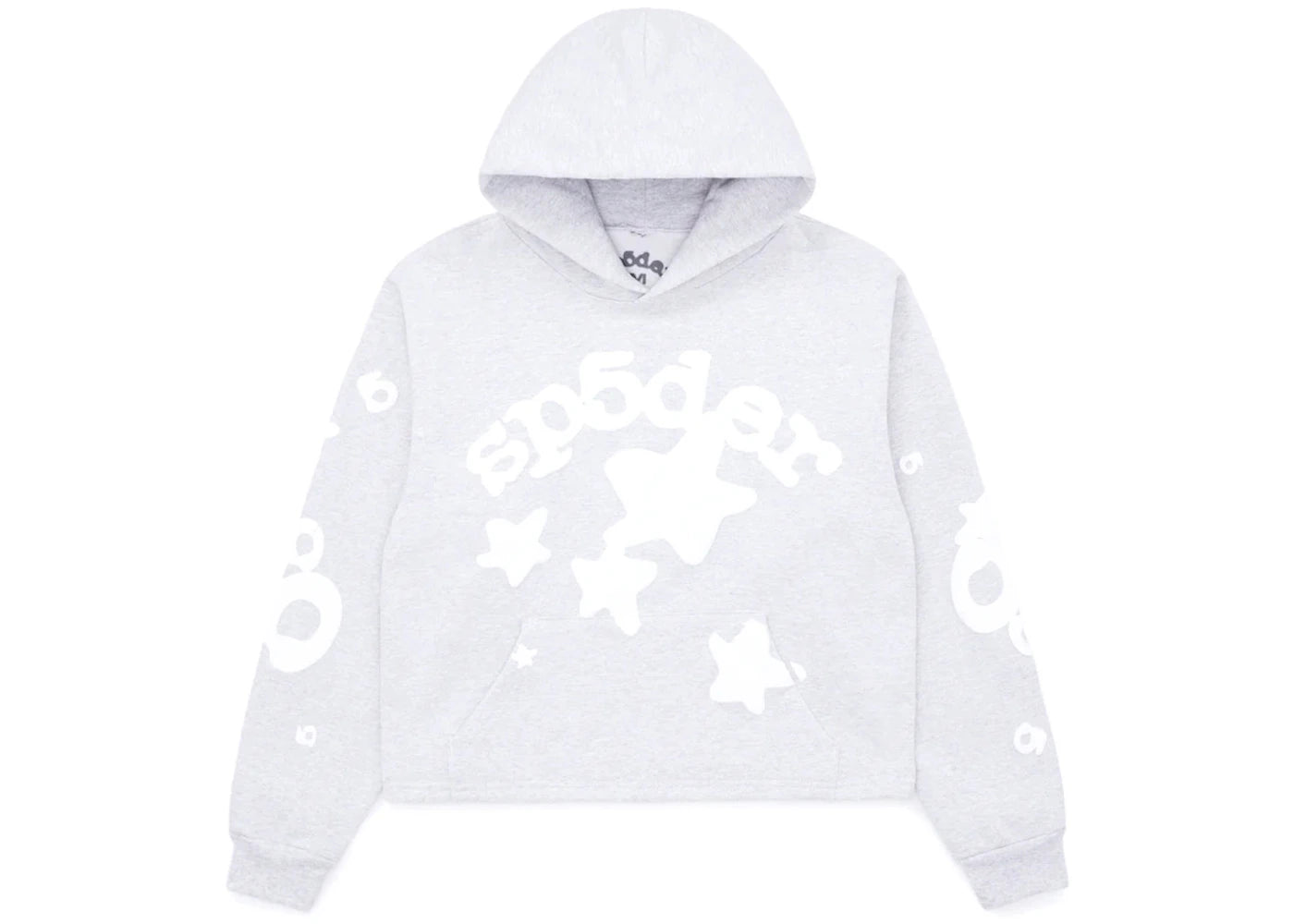 Sp5der Women's Cropped Beluga Hoodie Heather Grey