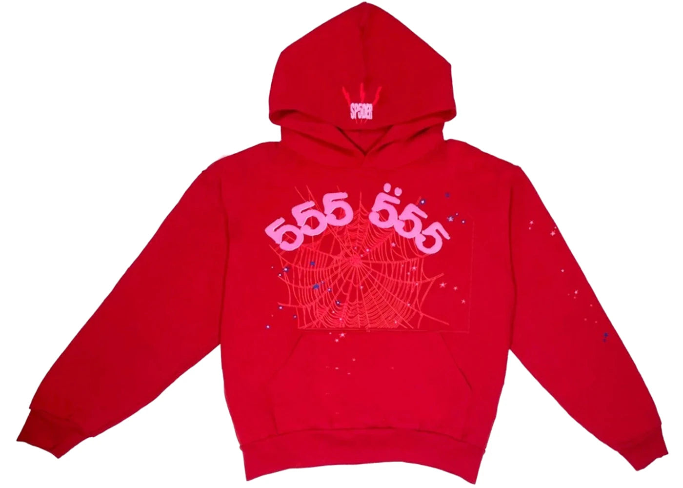 Sp5der Worldwide Red Angel Number 555 Hoodie Red