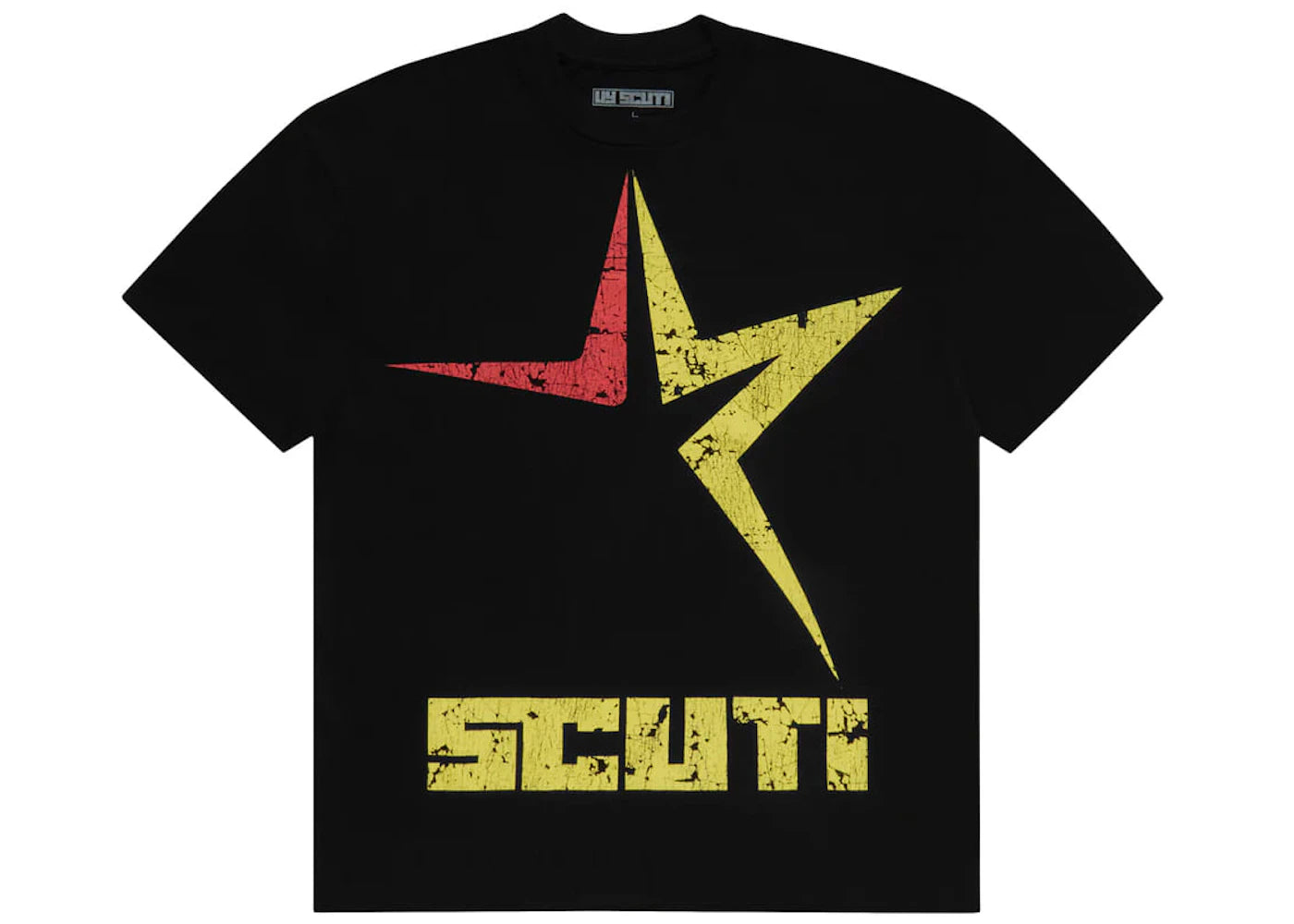 Sp5der x UY SCUTI Red Yellow Star Tee Black