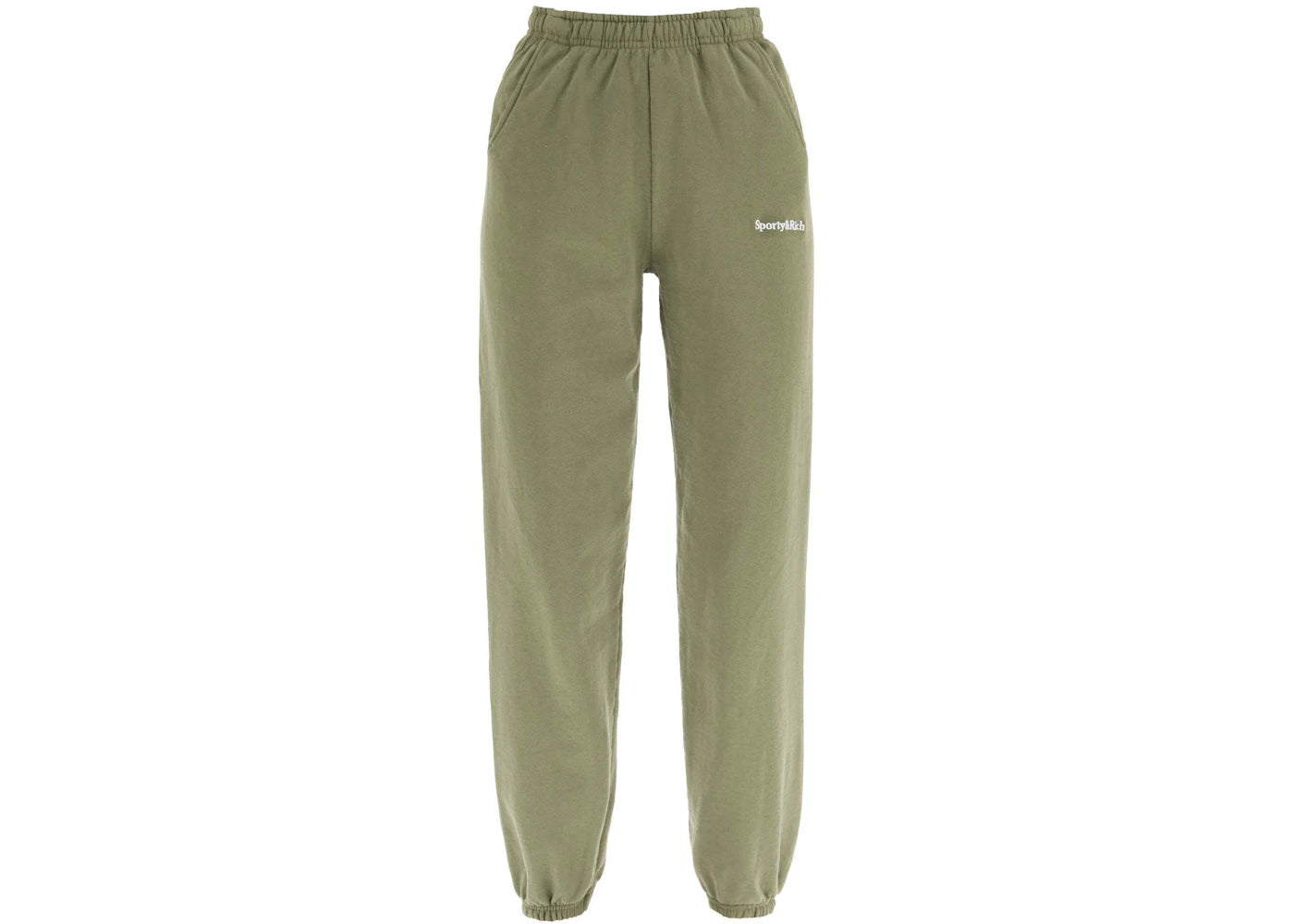 Sporty & Rich Embroidered Logo Sweatpants Khaki