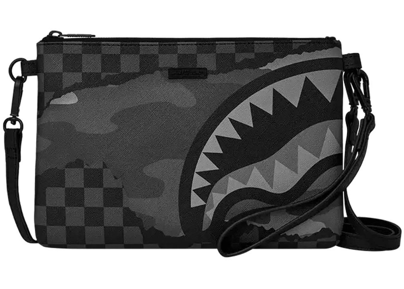 Sprayground 3AM Tear It Up Crossover Clutch Black/Grey Checker/Camo