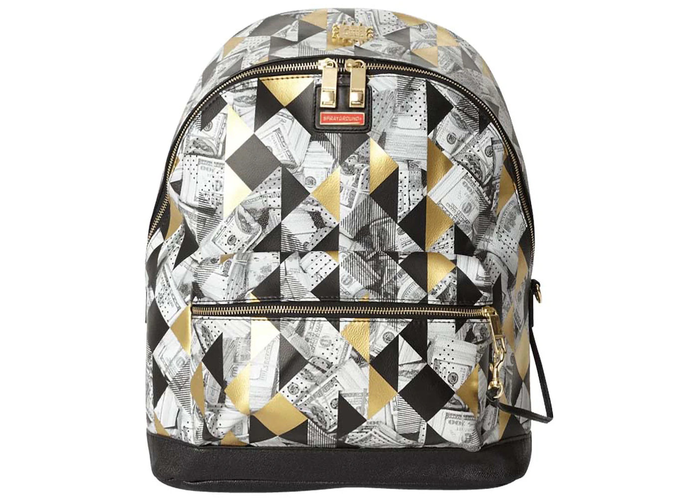 Sprayground 6-Strap Fractal Money Emperor Backpack Grey/Gold