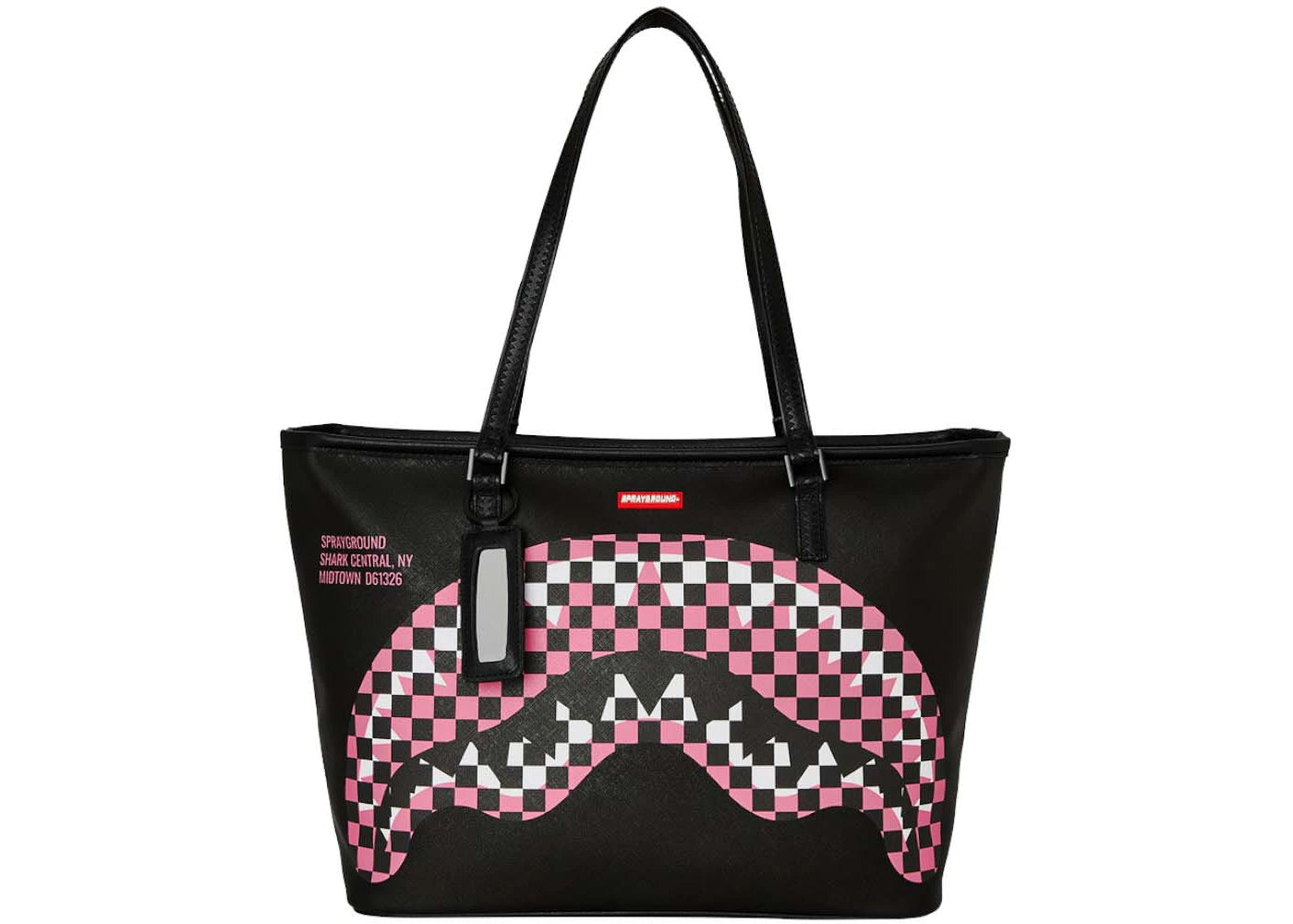 Sprayground Central Breakup Check Sorbet Tote Grey