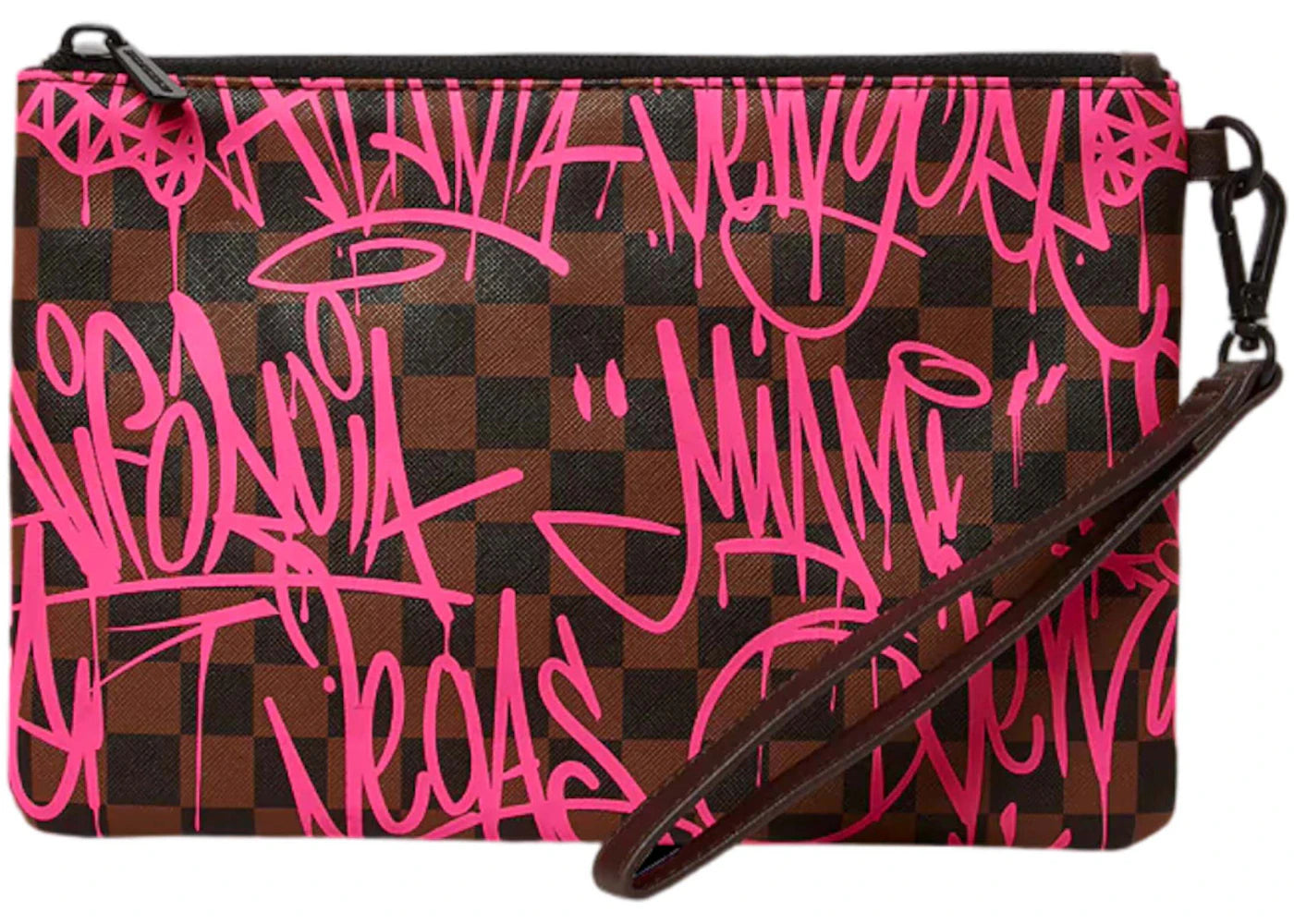 Sprayground Jetgraphix Sharks In New York Crossover Clutch Brown/Pink