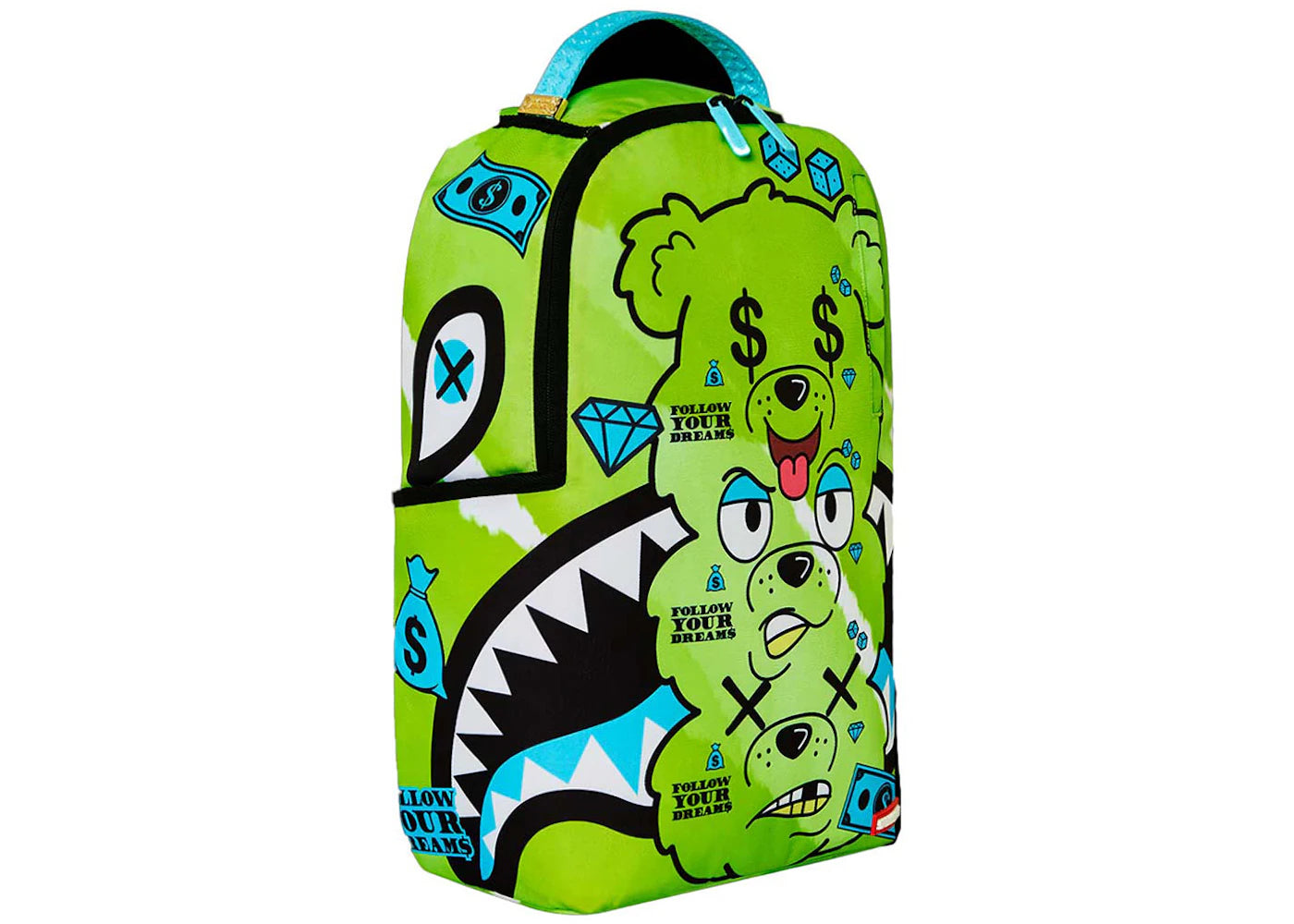 Sprayground Neon Triple Head Bear Backpack Neon/Black