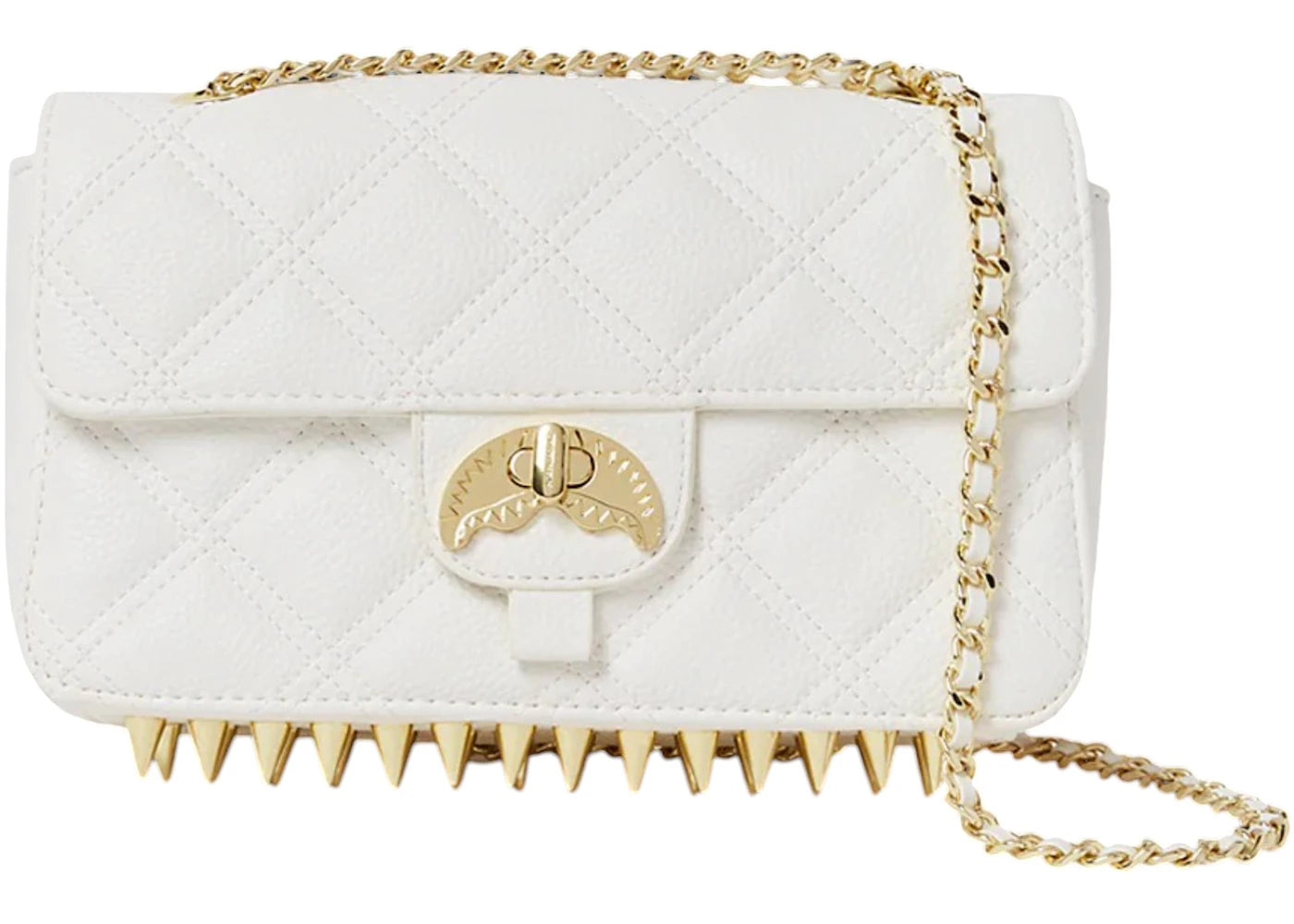 Sprayground Riviera Le Blanc Gold Chain Shark Handbag Multicolor