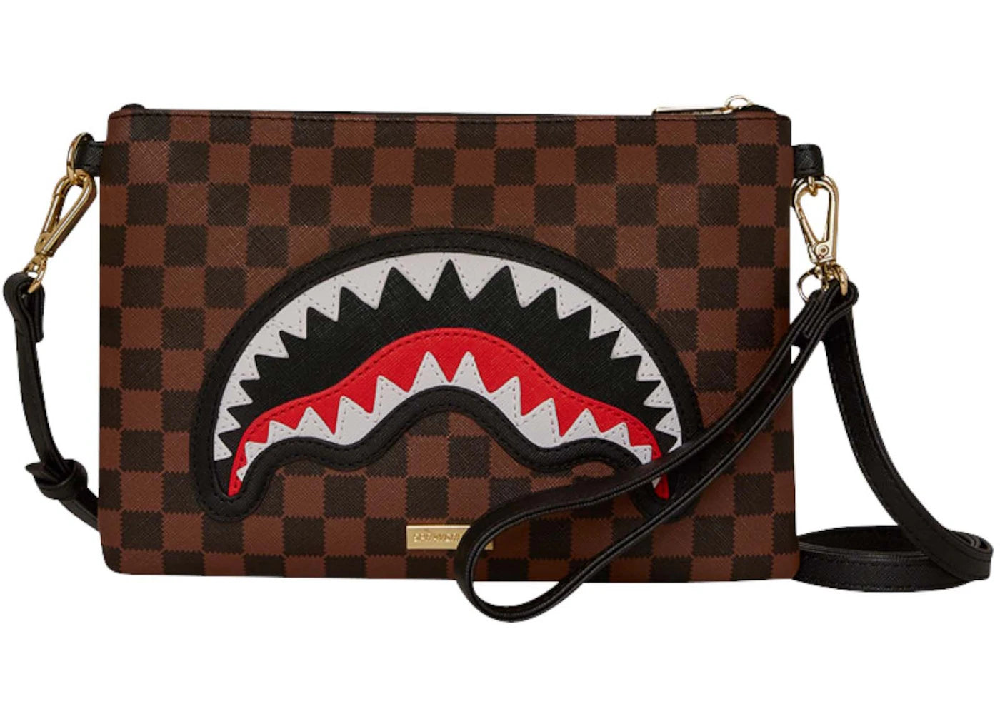 Sprayground Sawtooth Sharks in Paris Crossover Clutch Brown