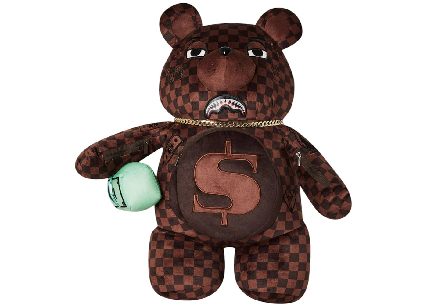 Sprayground Sip Lenticular Chomp Moneybear Backpack Backpack Black Brown