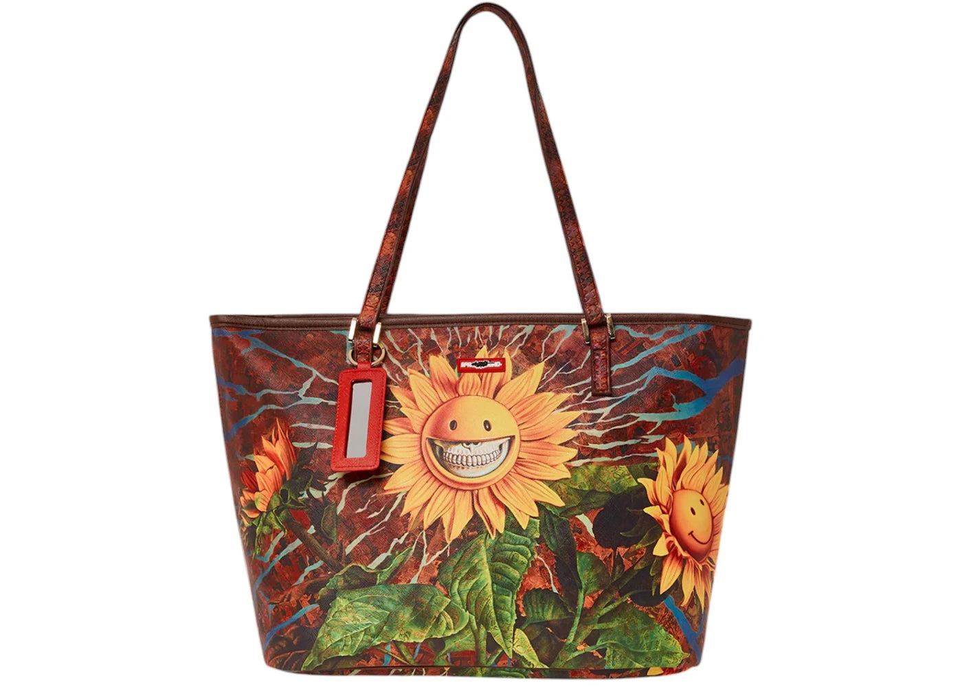 Sprayground Sunflower Grin Ron English Collab Tote Multicolor