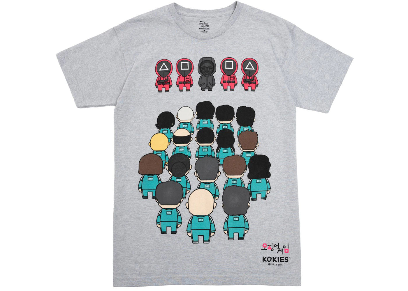 Squid Game Netflix x Kokies x Squid Games XBait Men Group Tee Gray