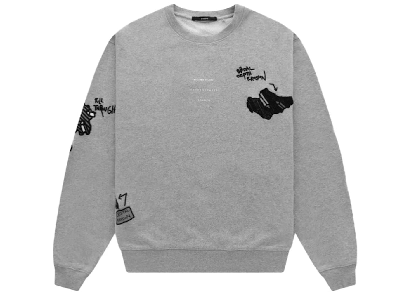 Stampd x Daniel Arsham AHS Eroded Crewneck Heather Grey