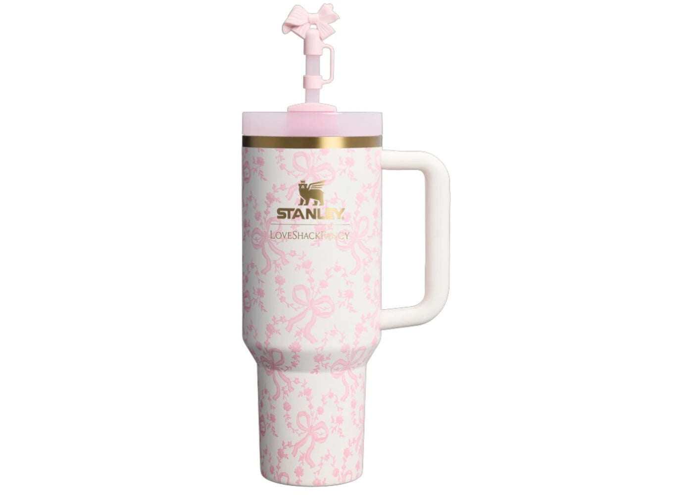 Stanley 1913 x LoveShackFancy Holiday FlowState Quencher 40oz Tumbler Coquette Bow Chantilly