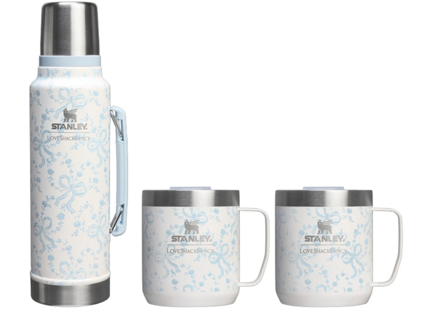 Stanley 1913 x LoveShackFancy Holiday The Everyday 8oz Cocoa Set Coquette Bow Winter Ice