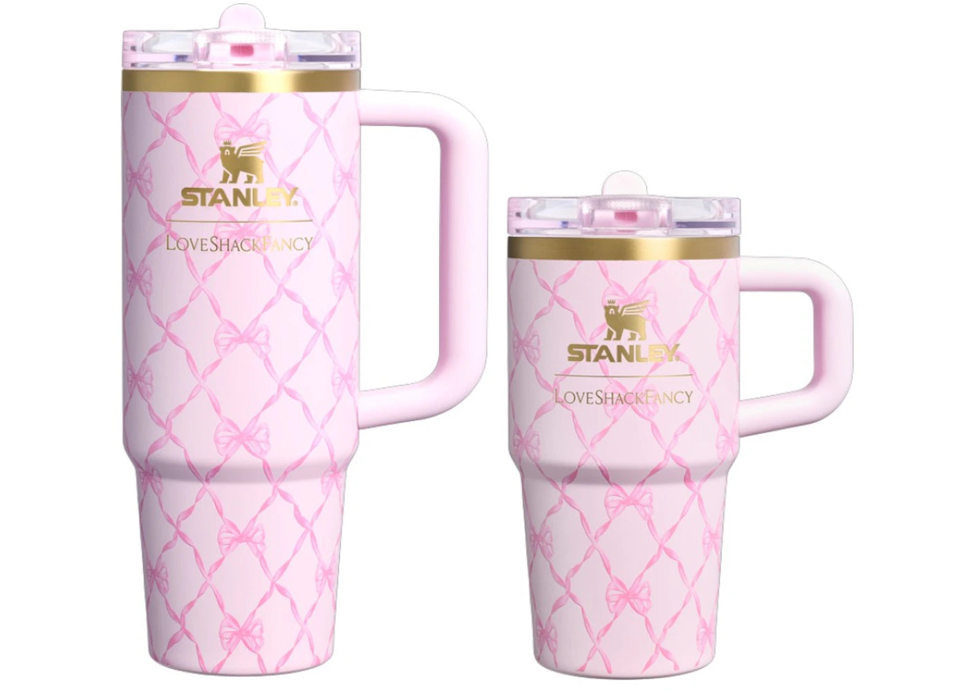 Stanley 1913 x LoveShackFancy Holiday The Quencher Details ProTour 30oz Tumbler Set Baby Bow Pink Peppermint