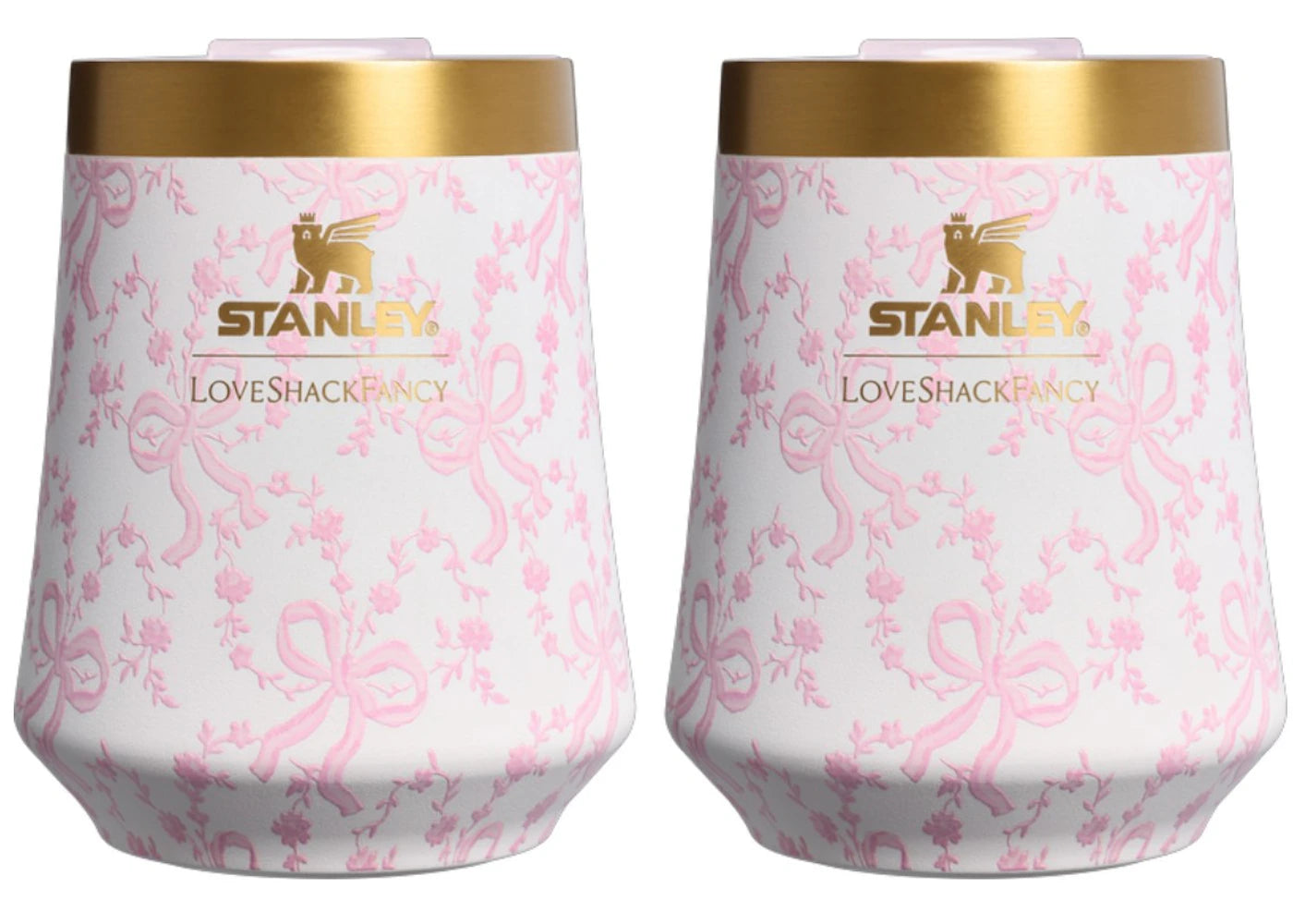 Stanley 1913 x LoveShackFancy Holiday The Reserve Wine Tumbler Set Coquette Bow Chantilly