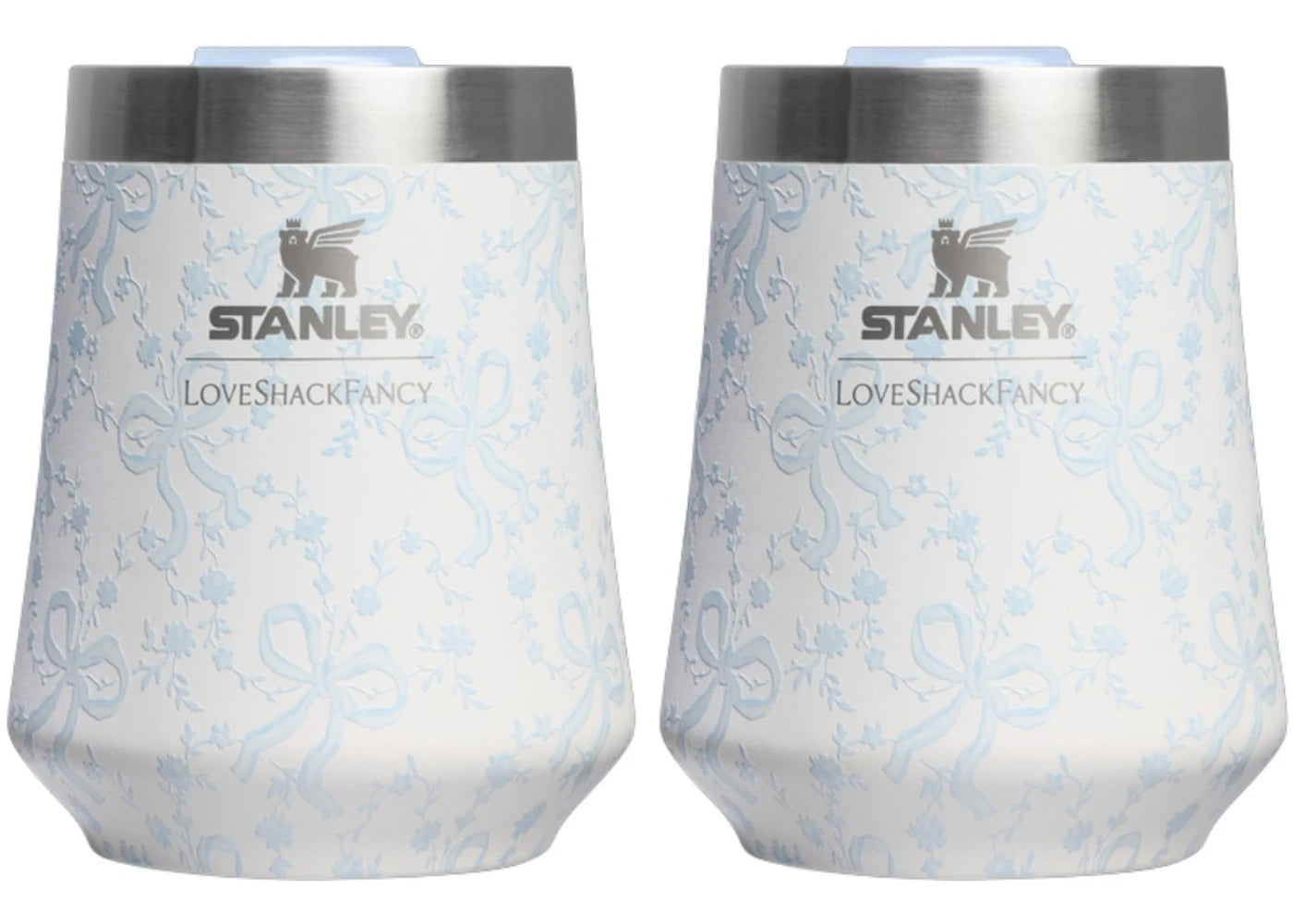 Stanley 1913 x LoveShackFancy Holiday The Reserve Wine Tumbler Set Coquette Bow Winter Ice