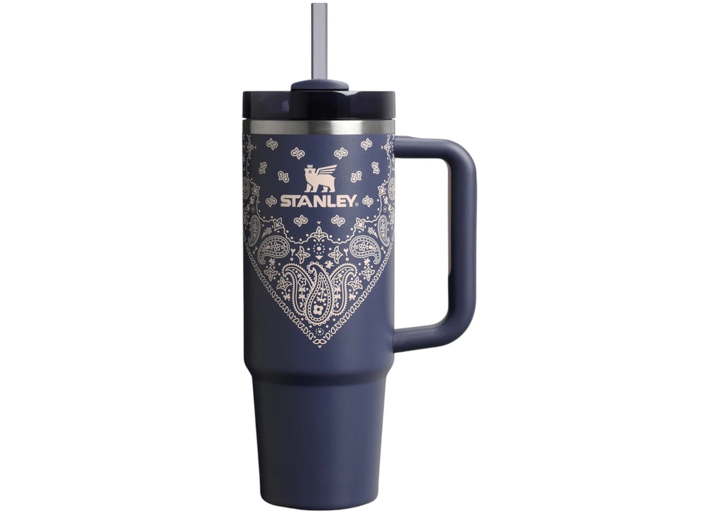 Stanley Mesa Rose Collection Flowstate Quencher 30oz Tumbler Blue Corn Paisley