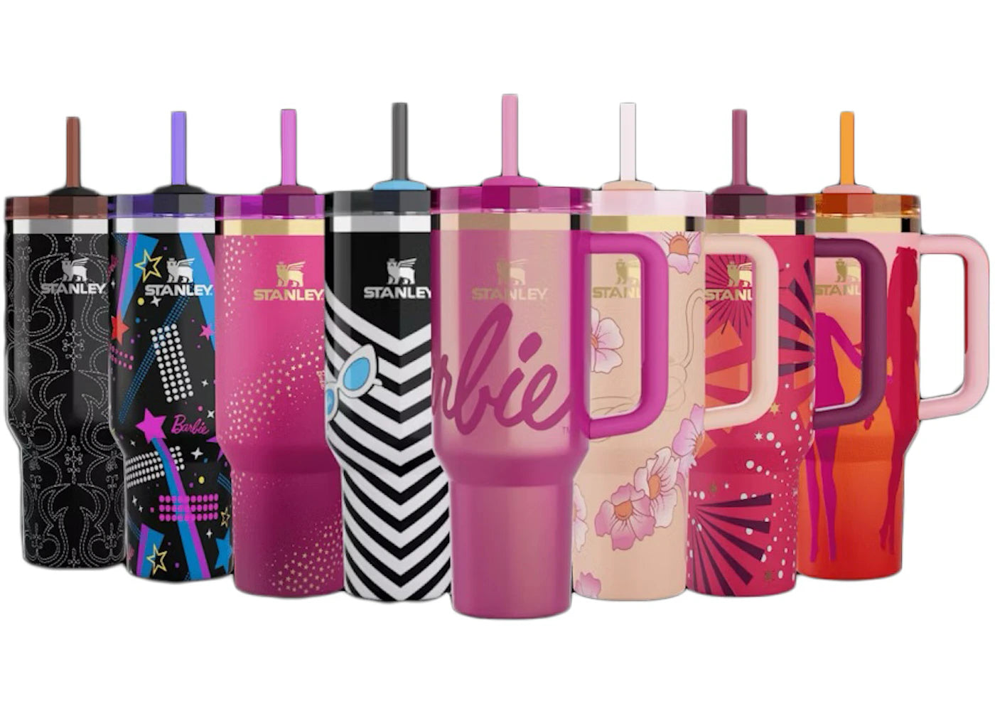 Stanley x Barbie Legends Flowstate Quencher 40oz Tumbler (Set of 8) Multicolor