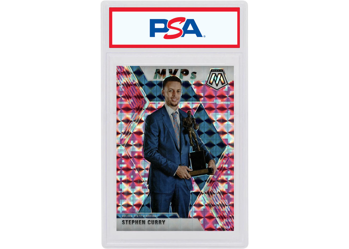 Stephen Curry 2019 Panini Mosaic MVP's Camo Pink #299 (PSA or BGS Graded)
