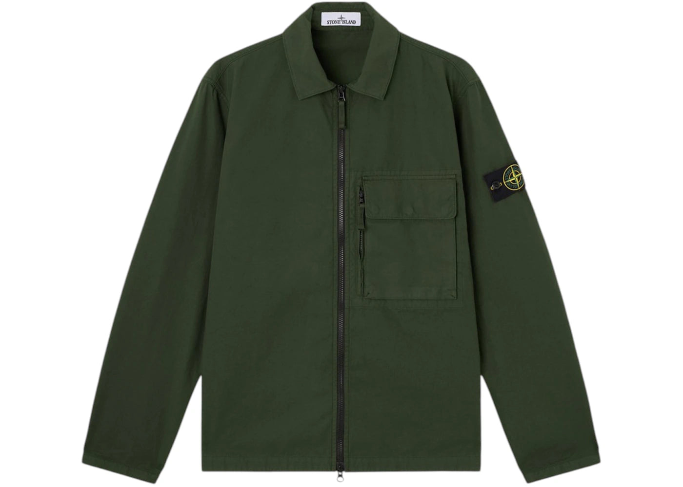 Stone Island 1200004 Canvas Weave Cotton Organic Cotton Shirt Juniper